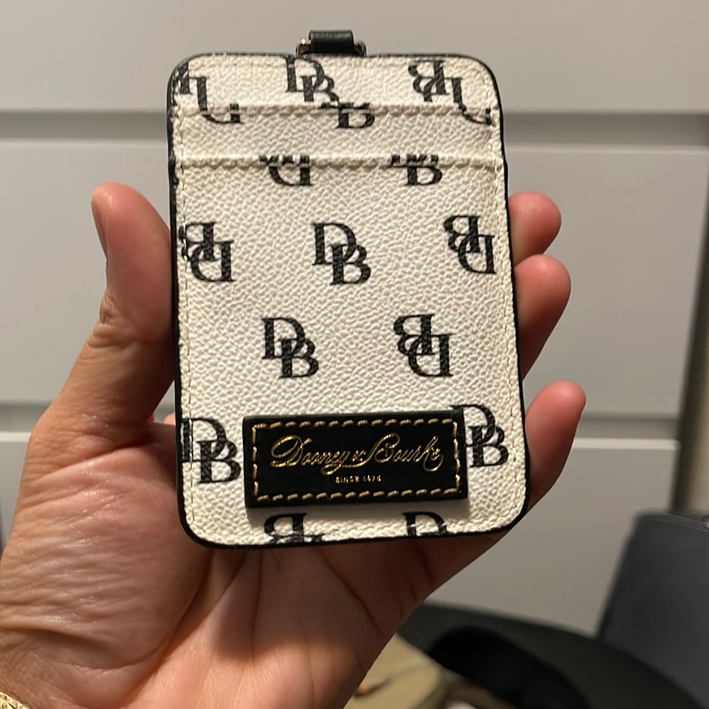Dooney and Bourke ID lanyard, black and white